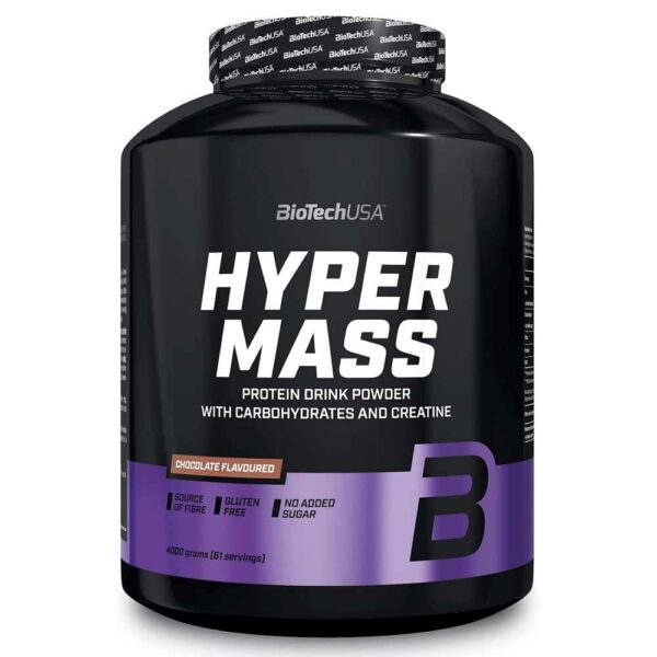 BioTech USA Hyper Mass - Mass Gainer con Carbohidratos y Mezcla de Proteínas | Creatina Micronizada | Sin Gluten, 4 kg