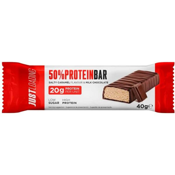 Just Loading Barrita Proteica 50% Chocolate Con Sabor a Caramelo Salado 40gr