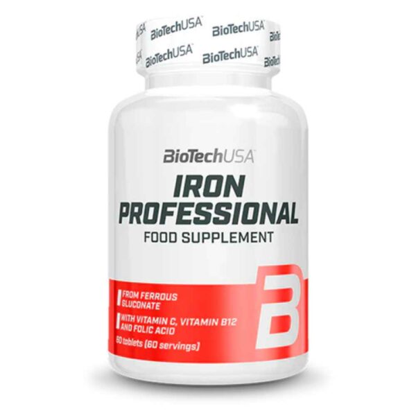 Biotech Usa Iron Professional 60 comprimidos - Suplemento dietético en comprimidos con hierro, vitamina C, vitamina B12 y ácido fólico