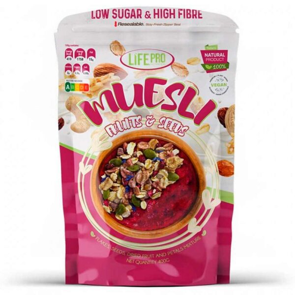 Life Pro Fit Food Muesli Fruit&Seeds Vegan 400g