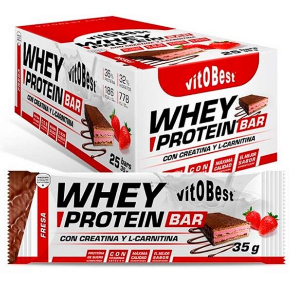 Vitobest Whey Protein Bar 25X35 gr con Creatina y L-Carnitina