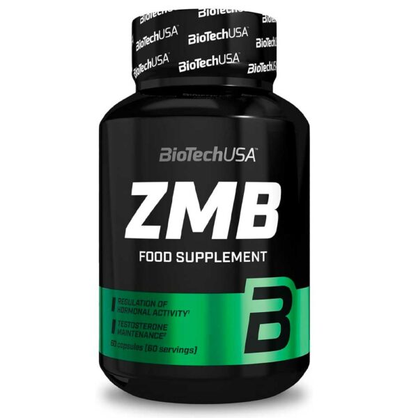 BioTechUSA ZMB, Cápsula de suplemento dietético con zinc, magnesio y vitamina B6, 60 cápsulas